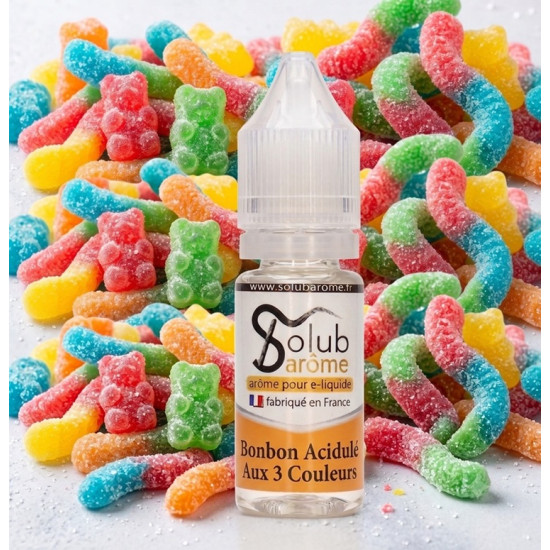 Solub Arome - Bonbon Acidulé Aux 3 Couleurs Solub Arome - Bonbon Acidulé Aux 3 Couleurs